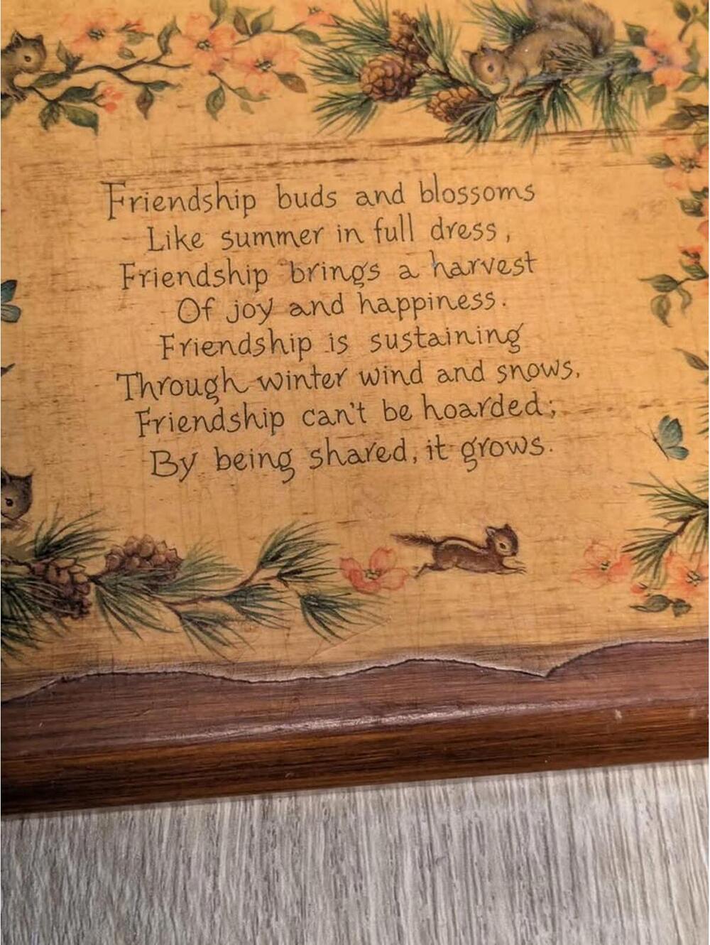 Vintage wooden friends plaque